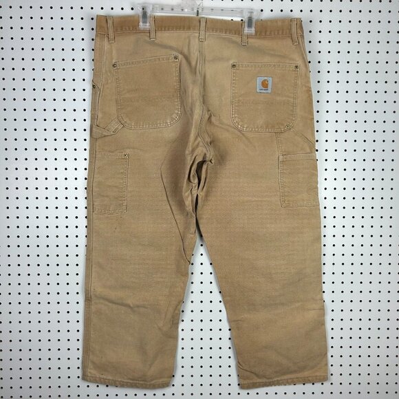 Carhartt Double Knee Pants 40x28 Vintage Union Made Brown Khaki B01 BRN USA - Picture 4 of 7